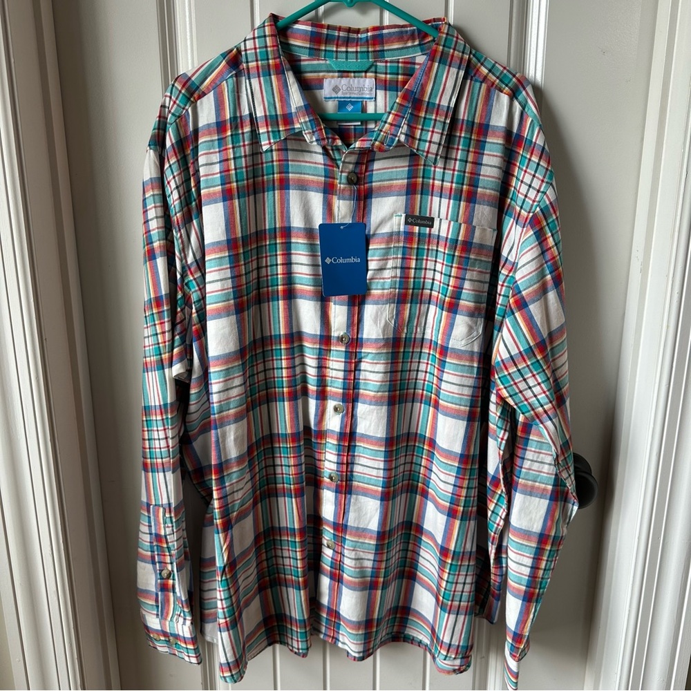 Columbia Men's Vapor Ridge Long Sleeve Shirt - Bright Aqua size XXL